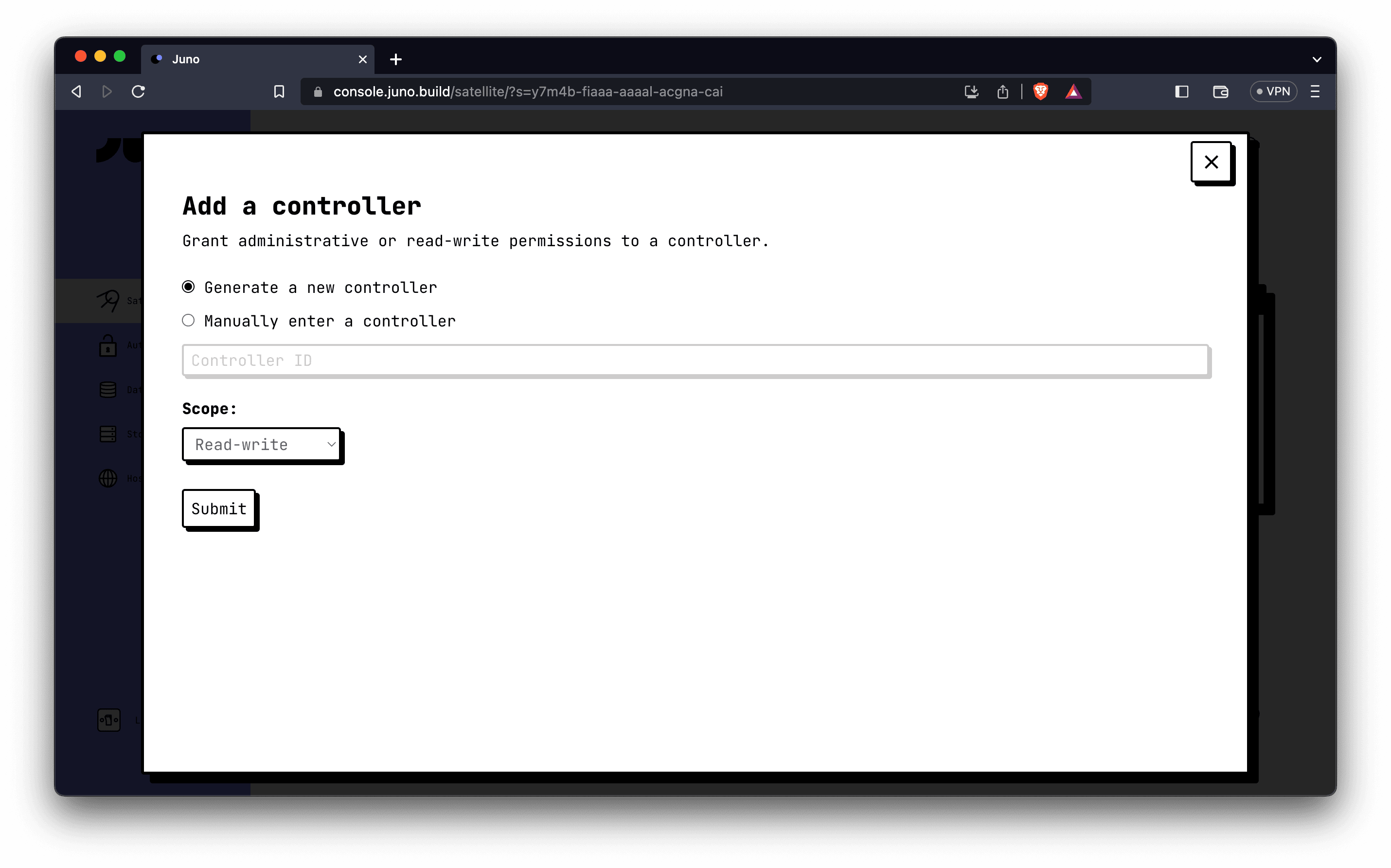 Generate a controller screenshot