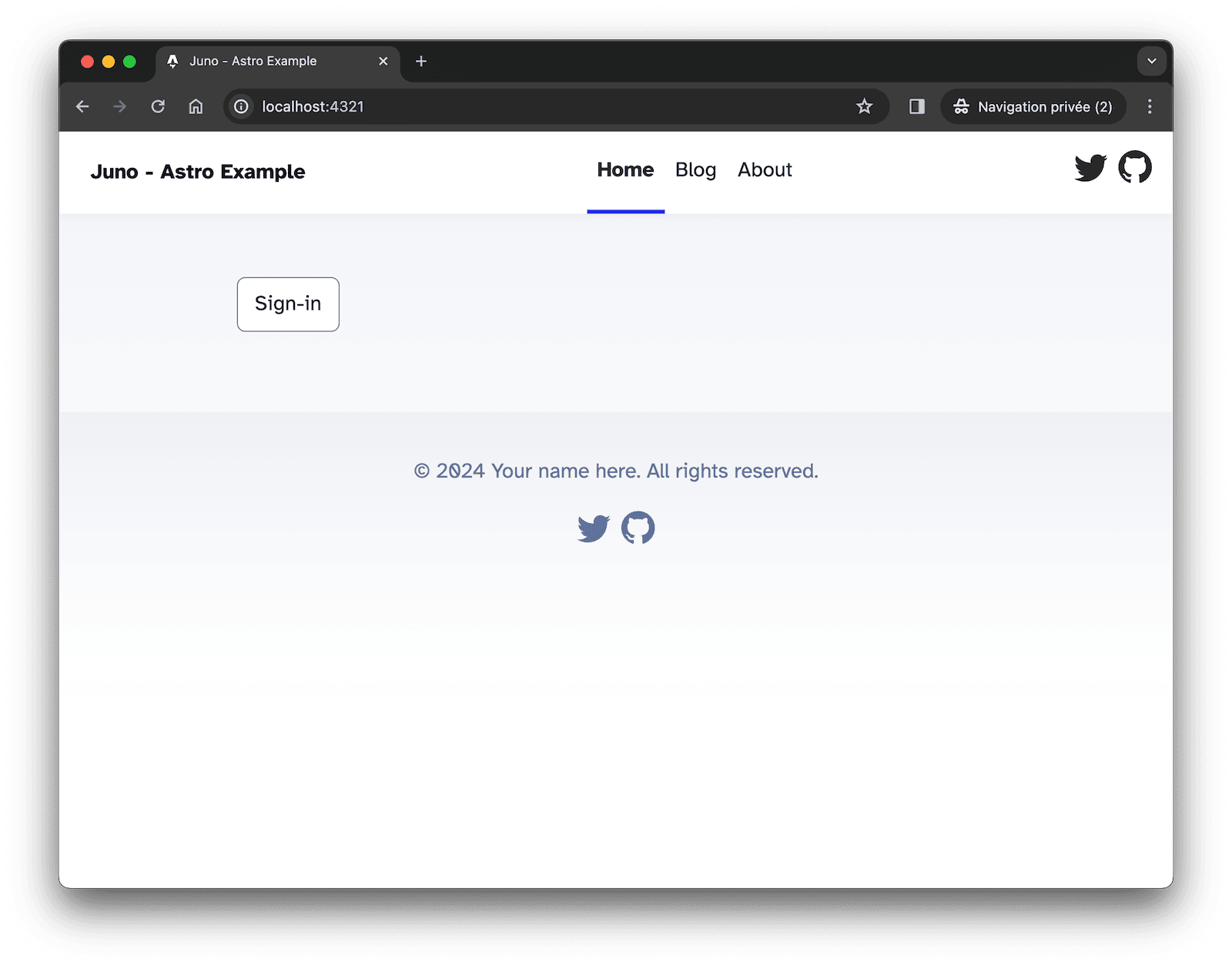 A screenshot that showcases the sample dApp home screen